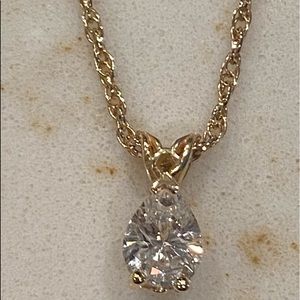 SOLD ON EBAY 14k Yellow Gold 1/2 Carat Diamond Pear Solitaire